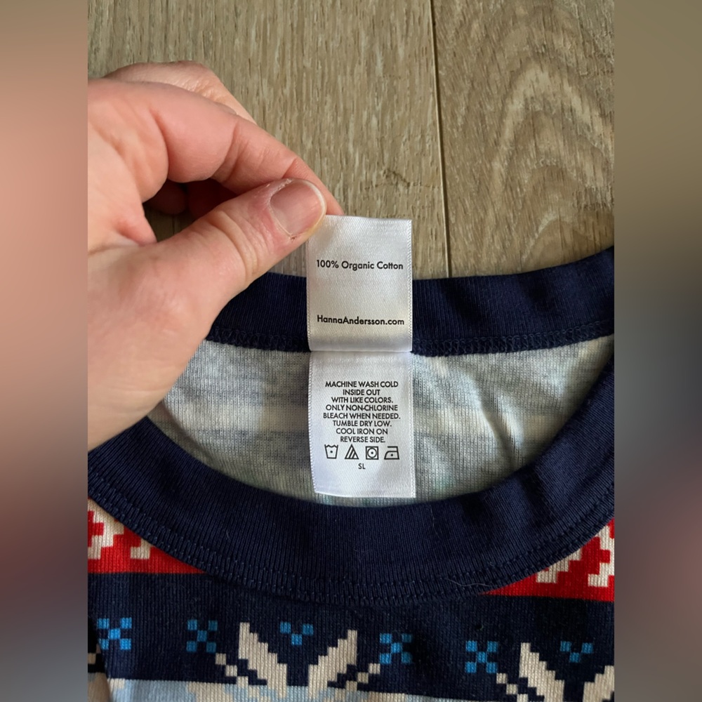 Hanna Andersson Adult Scandi Snowflake Fairisle Holiday Long John Pajamas XXL - Picture 4 of 10